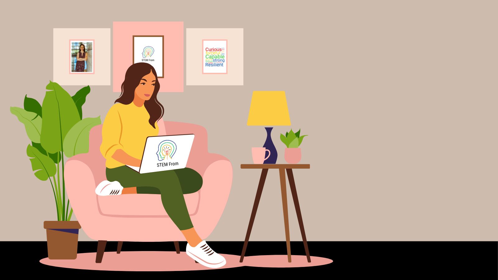 woman working on desktop
